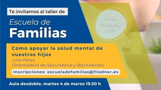 Taller: "Cómo apoyar la salud mental de vuestros hijos"